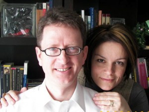 Gideon & Karen Burton at home with books