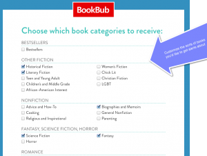 BookBub sends alerts to you about free or cheap eBooks